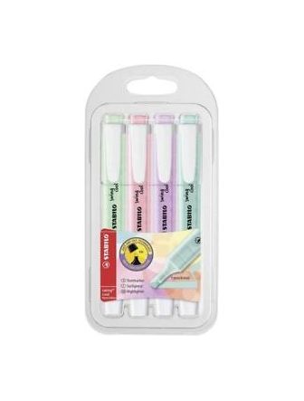 Ensemble de 4 surligneurs swing cool couleurs pastels de Stabilo