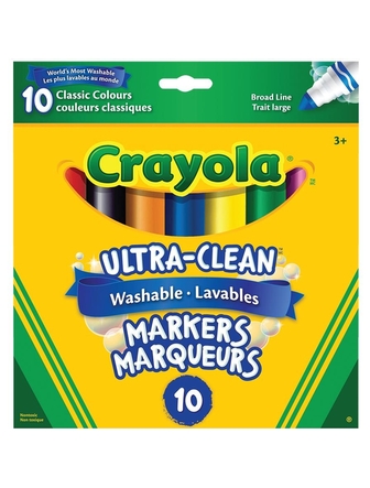 Crayons feutres Crayola paquet de 10 couleurs classiques pointe large