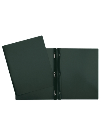 Duo-tang de plastique opaque sans pochettes vert