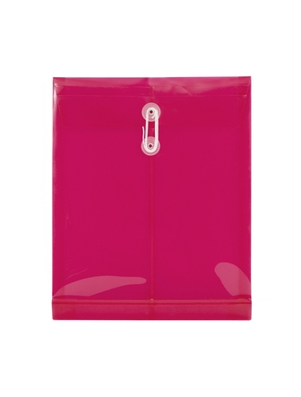 Enveloppe de plastique verticale format lettre attache cordon rouge