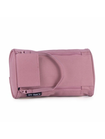 Étui à crayons 2 zippers Off track rose pâle