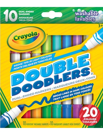 Crayons feutres paquet de 10 deux-tons double doodlers 20 couleurs
