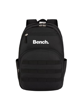 Sac à dos Bench noir à trois compartiments avec pochettes latérales