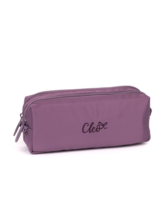 Étui à crayons 2 compartiments Cléo rose foncé