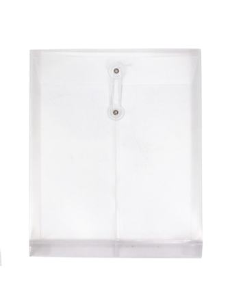 Enveloppe de plastique claire verticale format lettre attache cordon