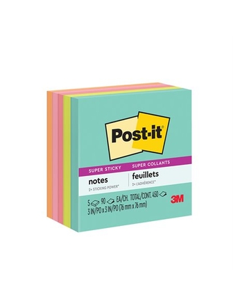 Post-it 3x3 po paquet de 5 blocs de 90 feuillets adhésifs