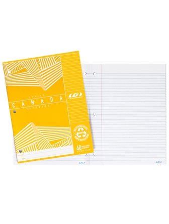 Cahier Canada LG ligné 40 pages jaune