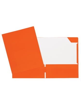 Chemise à 2 pochettes en carton laminé couleur orange