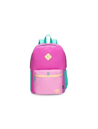 Sac à dos Roots rose-turquoise à 2 compartiments principaux 15.6 pouces