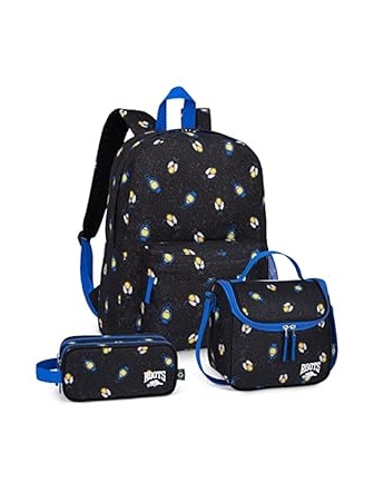 Ensemble Roots sac à dos, étui à crayons et boîte à lunch noir luciole