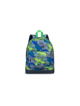 Sac à dos Trailblazer graffiti bleu et gris à 2 compartiments à fermeture éclair