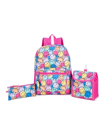 Ensemble Trailblazer sac à dos, étui à crayons et boîte à lunch sourires