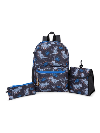 Ensemble Trailblazer sac à dos, étui à crayons et boîte à lunch dinosaure