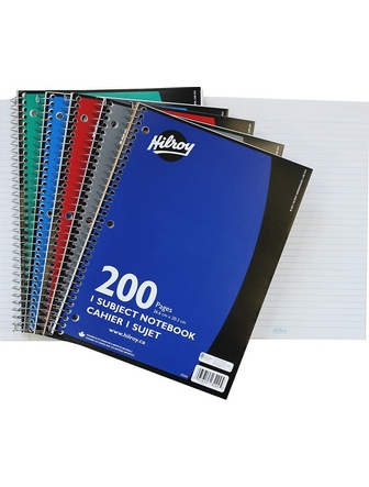 Cahier ligné spirale Hilroy 200 pages 1 sujet