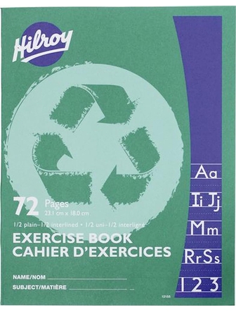 Cahier de projet Hilroy 1/2 interligné pointillé, 1/2 uni