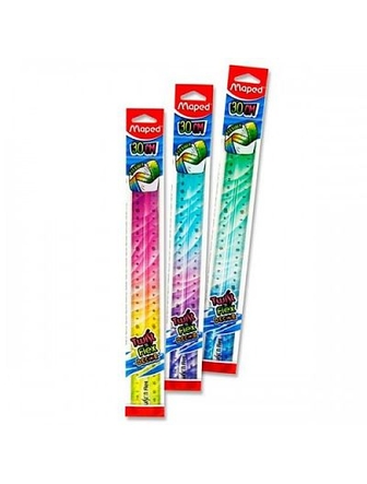 Règle 30 cm métrique flexible Maped Twist N Flex décor (couleurs variées)