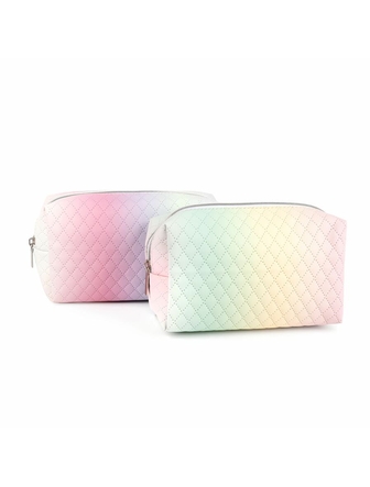 Étui à crayon en tissu piqué Cléo couleurs vives dégradées