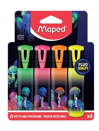 Ensemble de 4 surligneurs Maped Deepsea Paradise