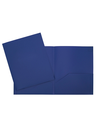 Chemise à 2 pochettes en plastique bleue