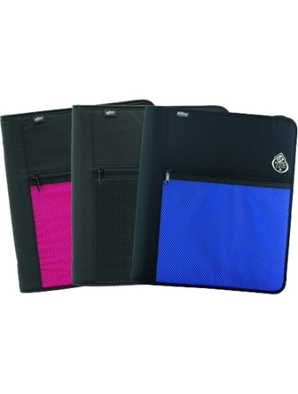 Cartable 2 po avec fermeture éclair et pochettes Zip Tote couleurs variées