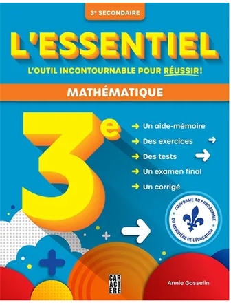 L'essentiel 3e secondaire - Mathématique