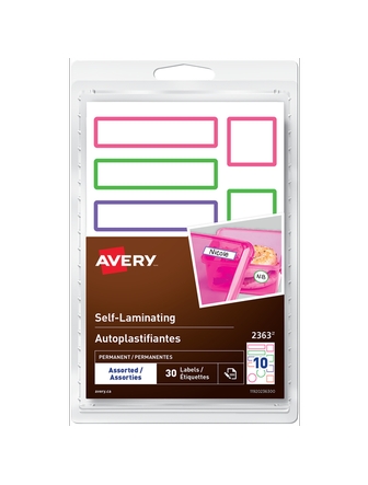 Étiquettes autoplastifiantes couleurs fluo assortis