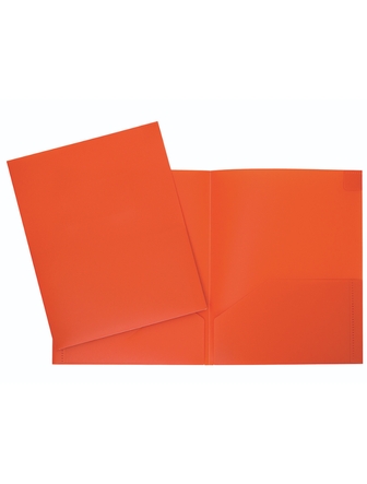 Chemise à 2 pochettes en plastique orange