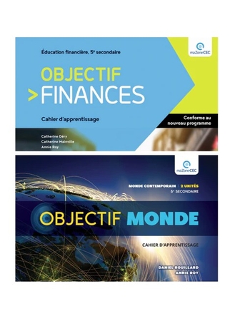 Combo Objectif finances / Objectif monde cahiers (5 thèmes), version papier + accès web